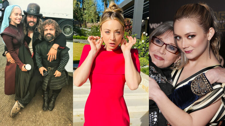 Emilia Clarke, Kaley Cuoco and Carrier Fisher and Billie Lourd