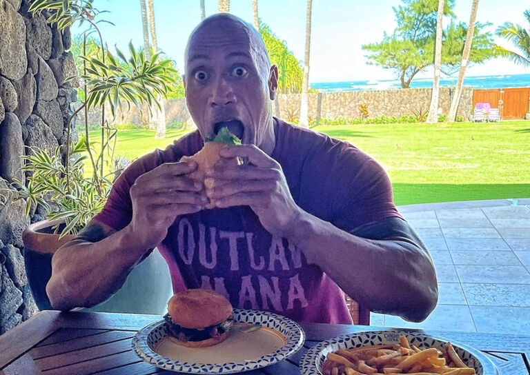 Dwayne Johnson, The rock eating