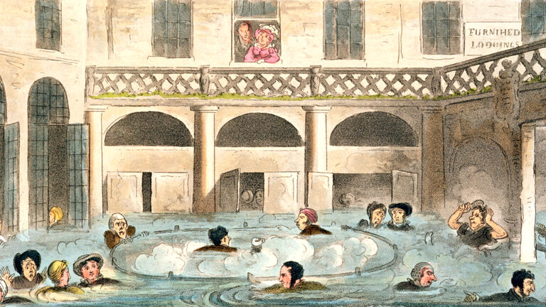 Bathers taking the waters
