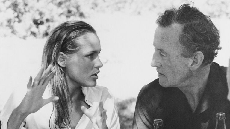 Ian Fleming Chatting with Ursula Andress