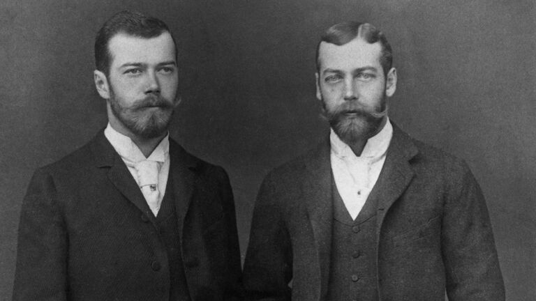 Czar Nicholas II of Russia, left), with his cousin, Prince George