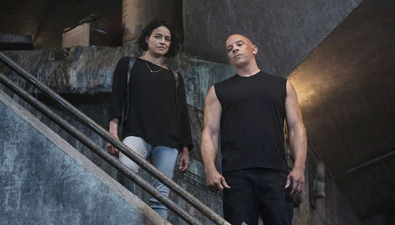 Vin Diesel and Michelle Rodriguez in F9 (2021)