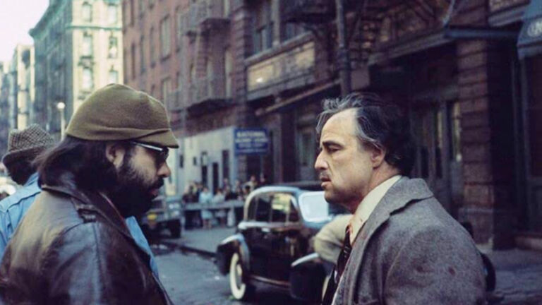 35. Marlon Brando and Francis Ford Coppola in The Godfather (1972)