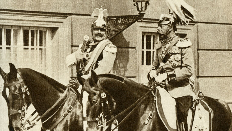 King George V and Kaiser Wilhelm II riding together in Berlin