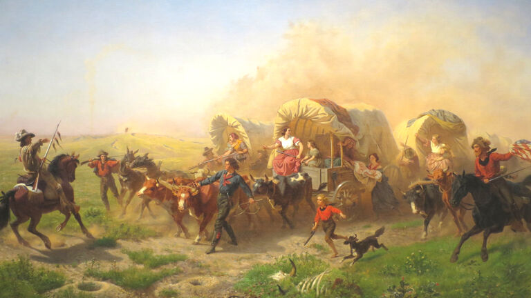 Indians Attacking a Wagon