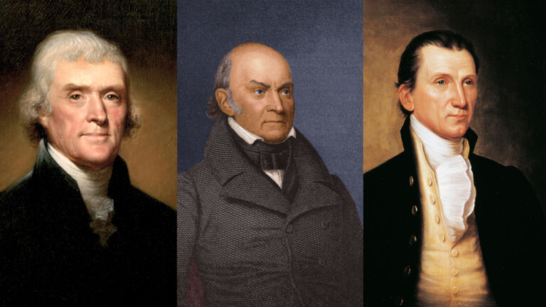 Thomas Jefferson,John Quincy and  James Monroe