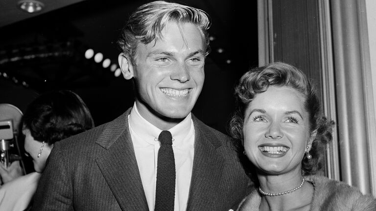 Actress Debbie Reynolds with actor Tab Hunter