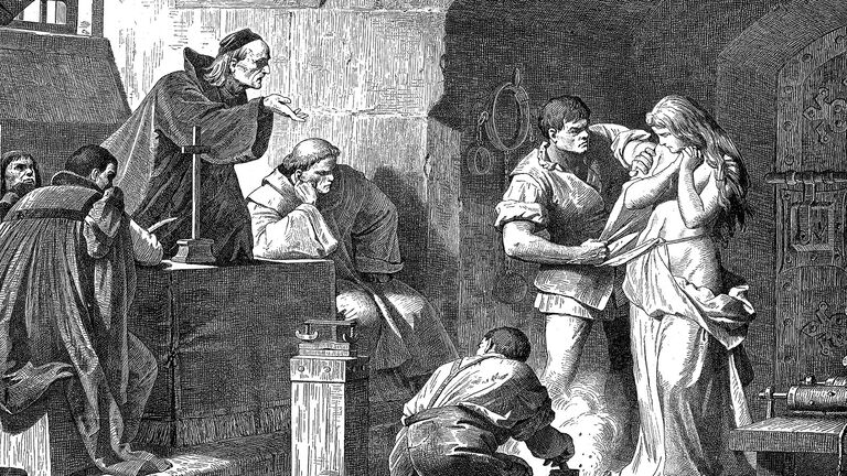 Interrogation of a witch by priests
