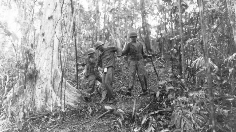 Woundet Soldier at Guadalcanal