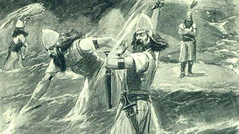 Xerxes scourges the sea