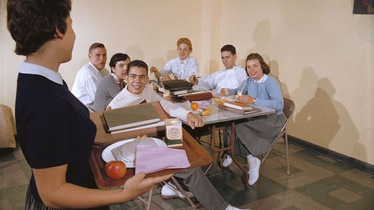 High School Students Eating Lunch