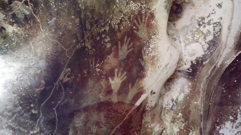 Hands in Pettakere Cave