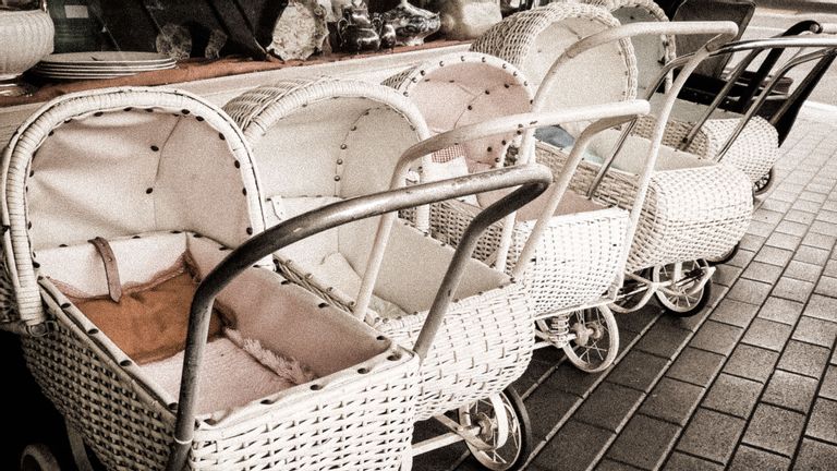 Close-Up Of Baby Carriage