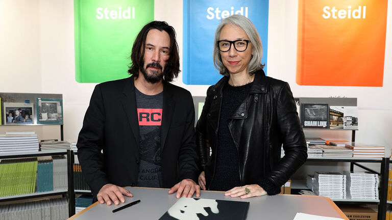 Actor Keanu Reeves and Artist Alexandra Grant