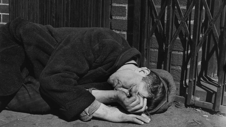 homeless man great depression