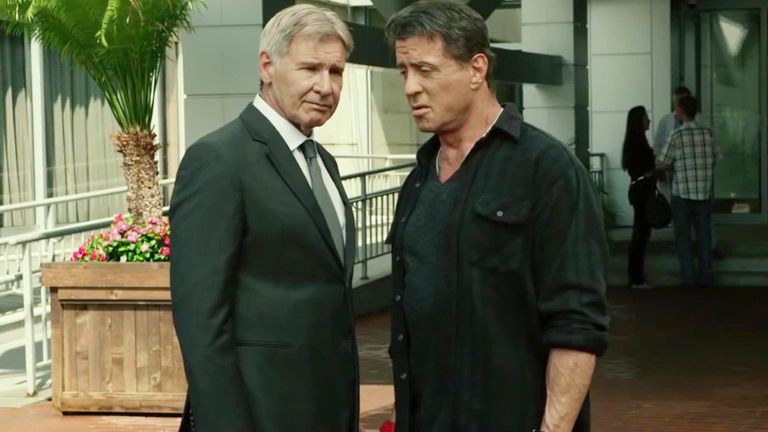 Sylvester Stallone and Harrison Ford