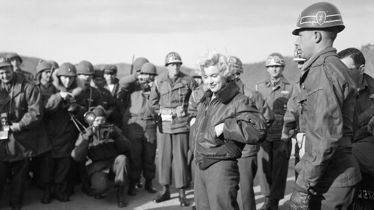 Marilyn Monroe Visiting Serviceman
