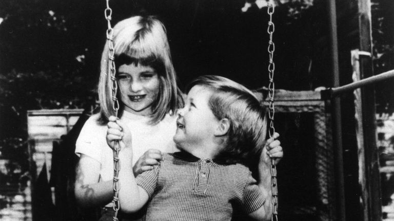 Lady Diana Frances Spencer with her brother Charles
