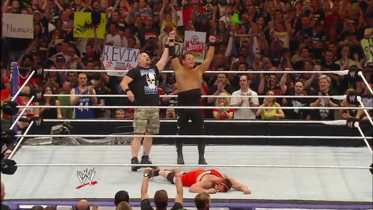 Michael Cole and Jerry Lawler at WrestleMania 27