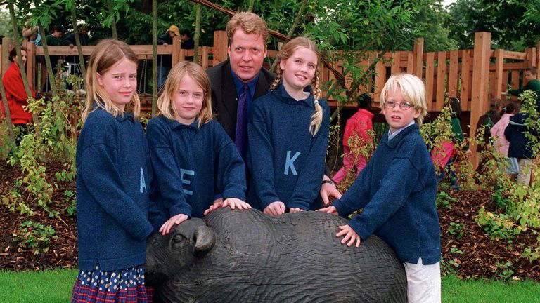 Earl Spencer with his children Amelia Eliza Kitty and Louis