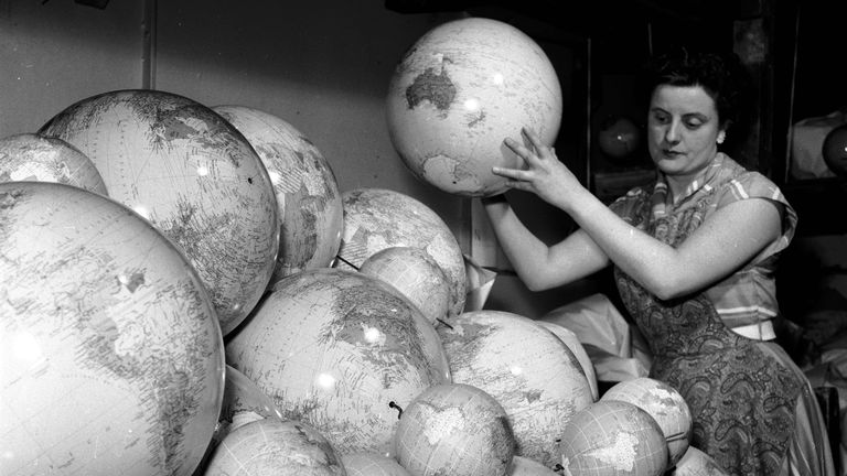 hollow plaster globes