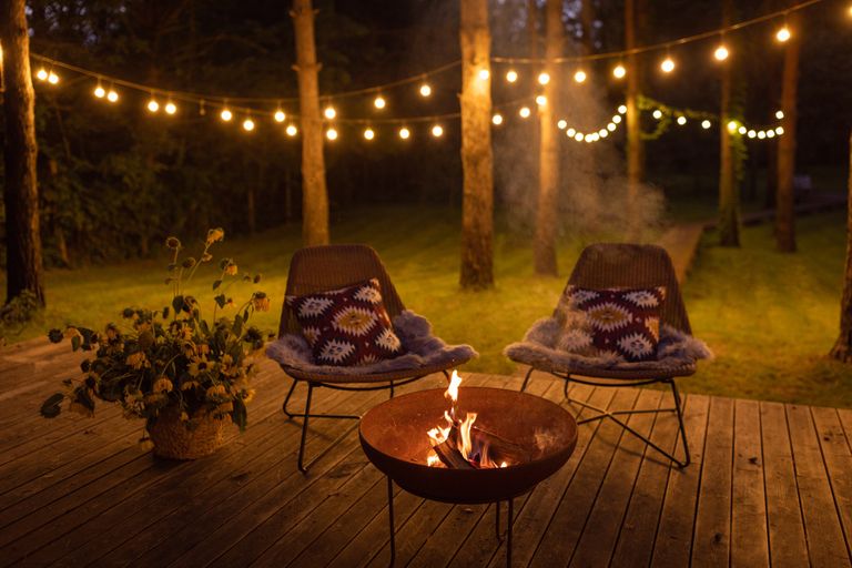 fire pit and chairs