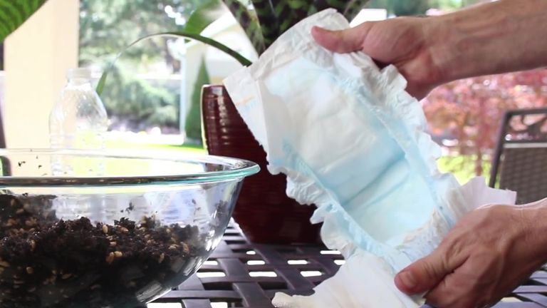 diapers help your plants grow