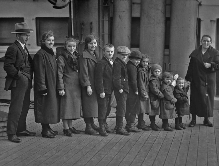 children lined up
