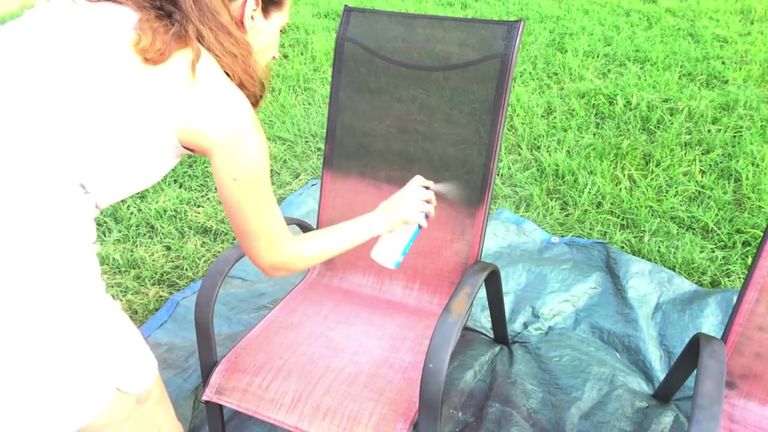 spray painting patio chairs
