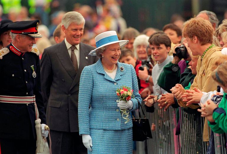 Queen Elizabeth with her security