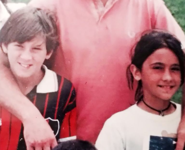 young Lionel Messi and Antonella Roccuzzo