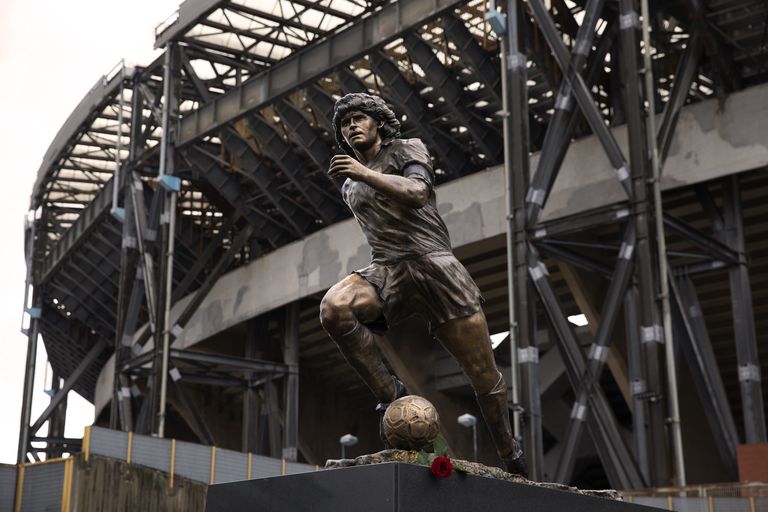 Inauguration of the Maradona statue in Naples