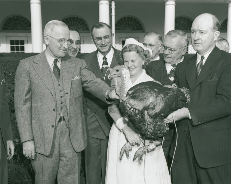 President Harry Truman with turkey