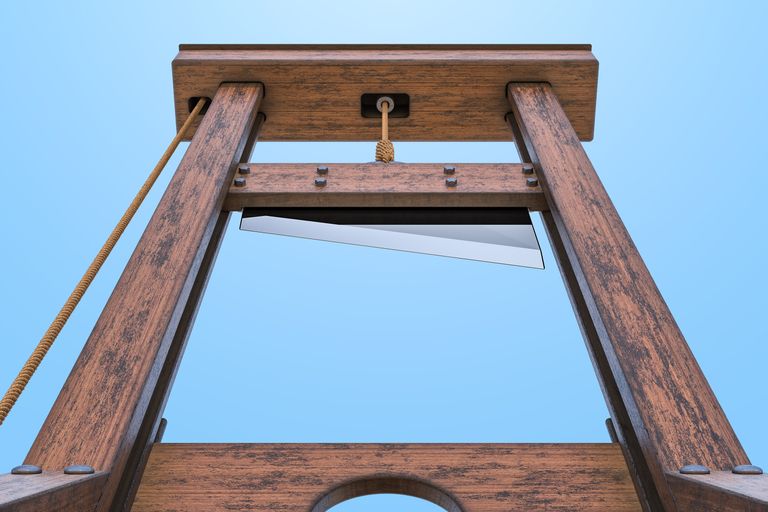 https://www.gettyimages.co.uk/detail/photo/guillotine-bottom-view-against-blue-sky-3d-royalty-free-image/1132311361 guillotine