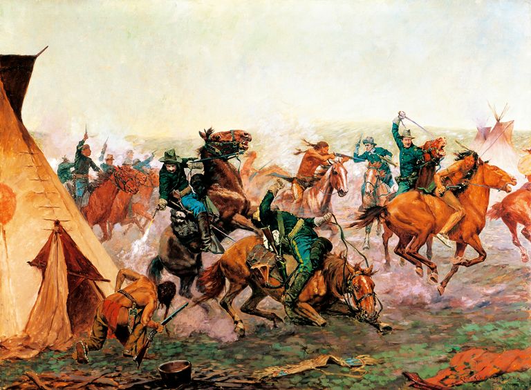 https://www.gettyimages.co.uk/detail/news-photo/attack-of-the-seventh-cavalry-commanded-by-general-custer-news-photo/150612873 Battle Of Washita