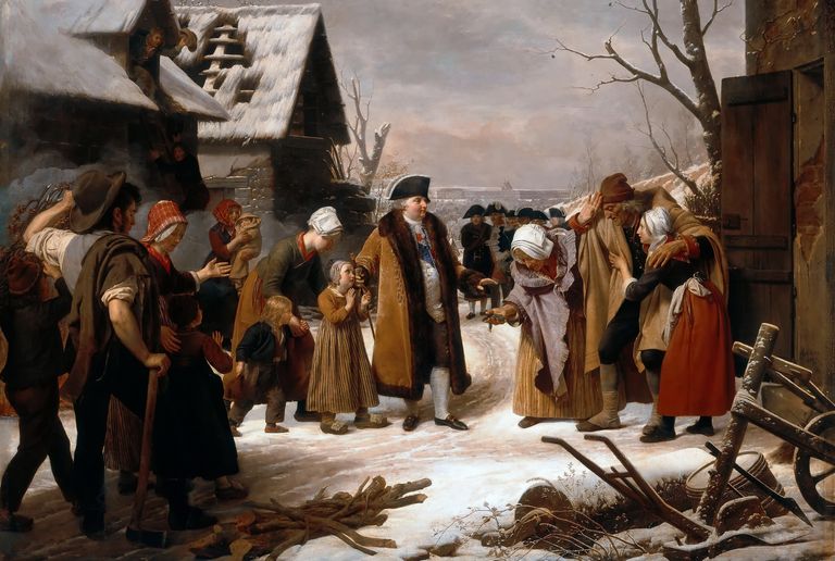 https://www.gettyimages.co.uk/detail/news-photo/louis-xvi-distributing-alms-to-the-poor-of-versailles-news-photo/520717249 Louis XVI