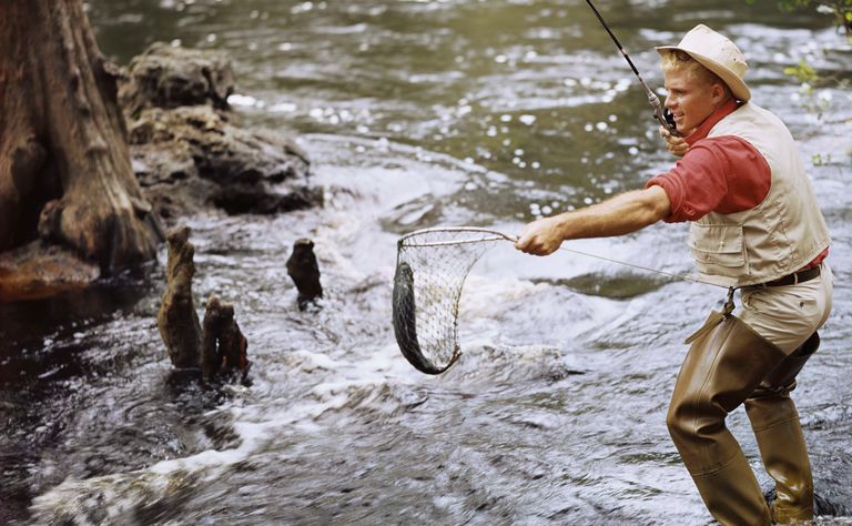 https://www.gettyimages.com/detail/news-photo/man-fishing-in-river-catching-fish-in-net-news-photo/86061149