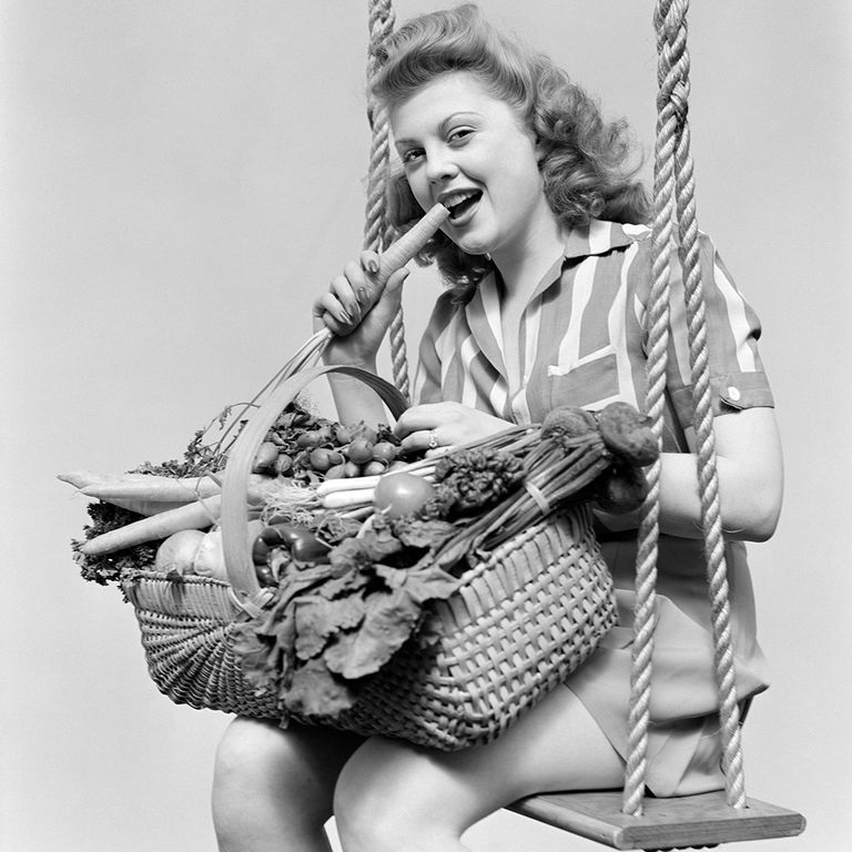 https://www.gettyimages.com/detail/news-photo/1940s-woman-sitting-on-a-rope-swing-with-a-wicker-basket-of-news-photo/563937985