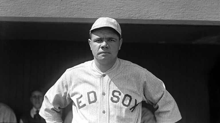 https://www.gettyimages.com/detail/news-photo/baseball-player-babe-ruth-on-the-field-in-his-boston-red-news-photo/802930026