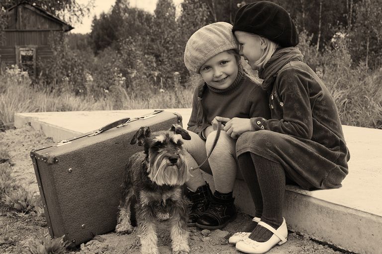 https://www.gettyimages.com/detail/photo/two-young-girls-with-dog-at-bus-stop-royalty-free-image/464598295?phrase=say+farewell+vintage