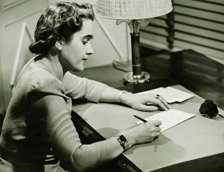 https://www.gettyimages.com/detail/photo/woman-sitting-at-desk-writing-royalty-free-image/57520569?phrase=woman+writer+vintage