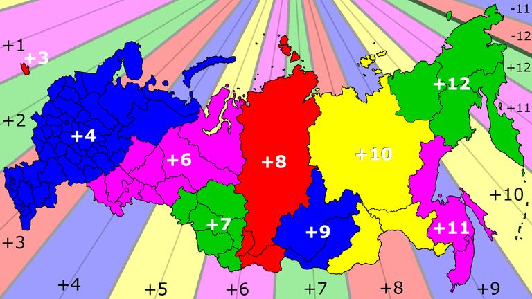 Time zones in Russia