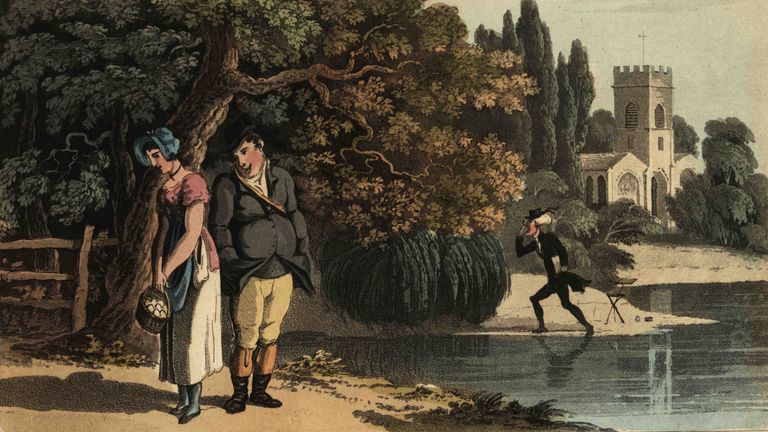https://www.gettyimages.com/detail/news-photo/regency-gentleman-spying-on-a-courting-couple-pat-the-valet-news-photo/1751649393