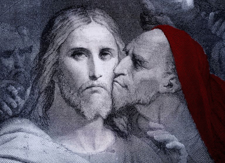 https://www.gettyimages.co.uk/detail/news-photo/the-kiss-judas-iscariot-kisses-jesus-christ-in-the-garden-news-photo/188004731?adppopup=true
