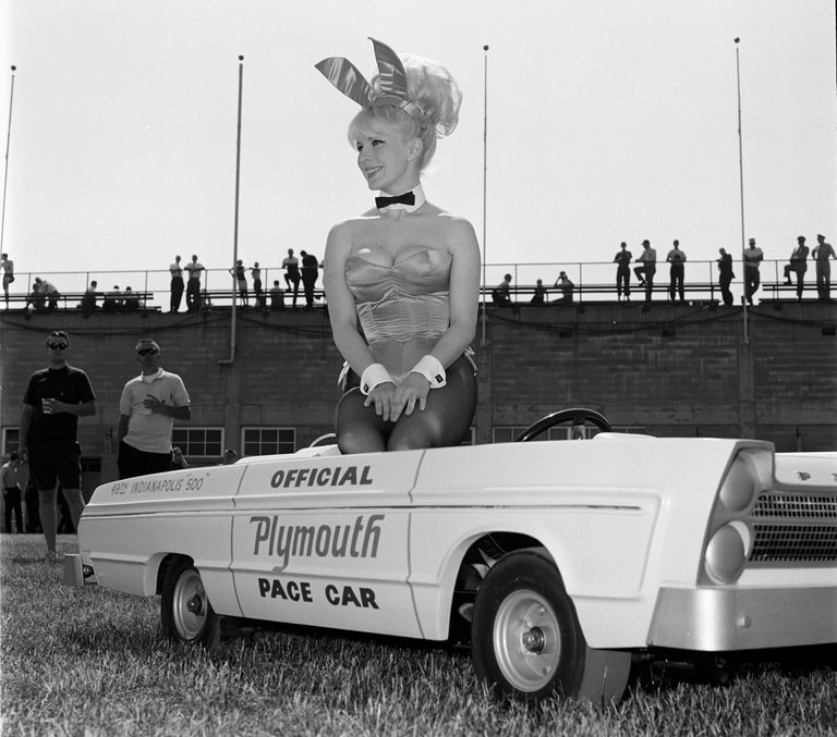 https://www.gettyimages.co.uk/detail/news-photo/indianapolis-500-a-playboy-bunny-drives-a-miniature-news-photo/163095765