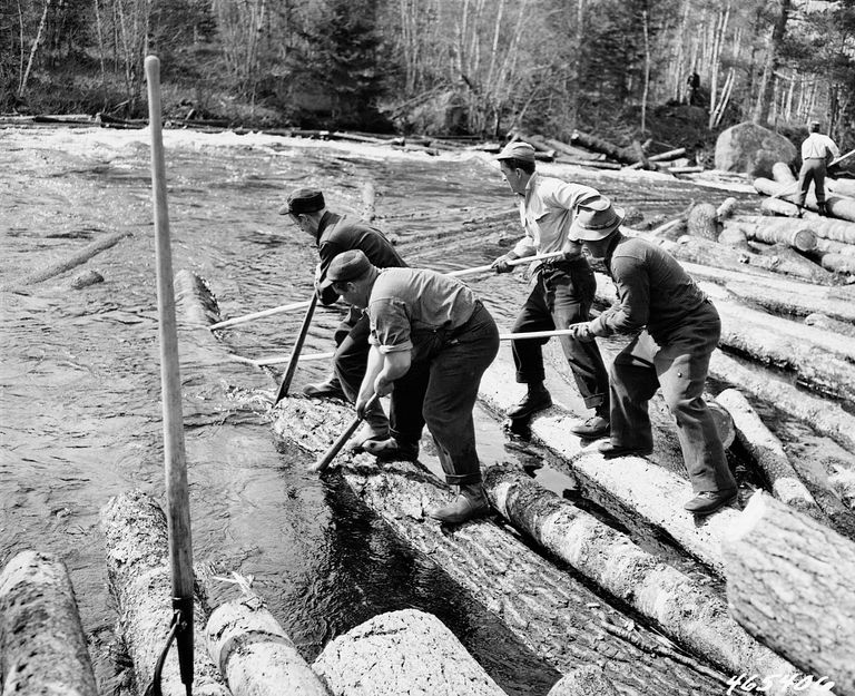 https://www.gettyimages.com/detail/news-photo/loggers-work-floating-logs-with-peavies-during-the-st-regis-news-photo/615230904