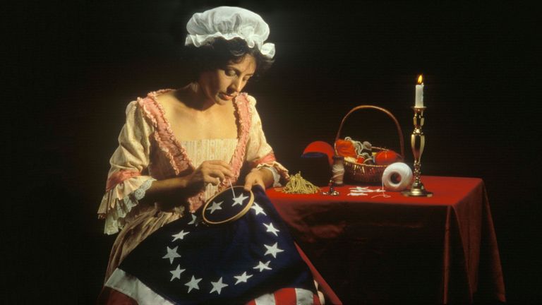 https://www.gettyimages.com/detail/news-photo/living-history-reenactment-of-betsy-ross-making-of-first-news-photo/144082098