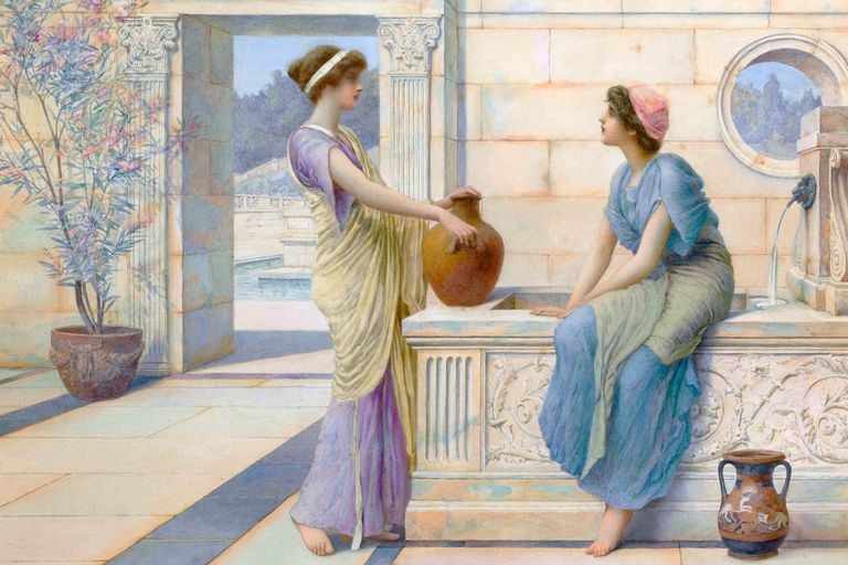 https://www.gettyimages.co.uk/detail/news-photo/henry-ryland-two-women-of-ancient-greece-filling-their-news-photo/544263874
