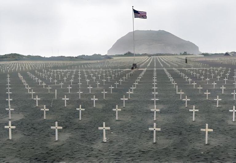 https://www.gettyimages.co.uk/detail/news-photo/marine-cemetery-at-the-foot-of-mount-suribachi-in-iwo-jima-news-photo/3068609