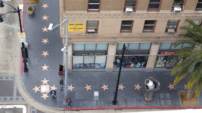 https://www.gettyimages.com/detail/news-photo/view-of-hollywood-walk-of-fame-stars-on-sidewalk-at-the-news-photo/1330774769
